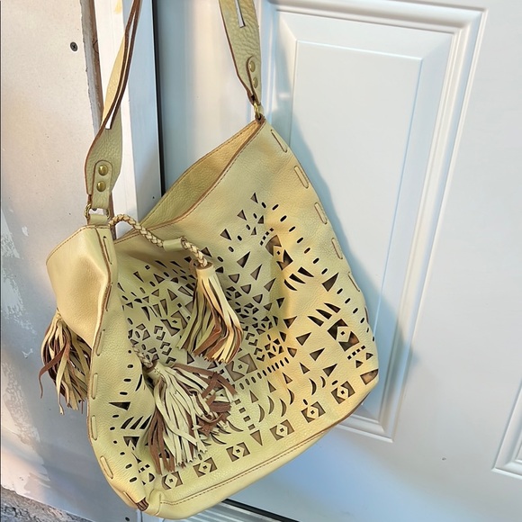 Isabella Fiore Yellow Bohemian Shoulder Bag